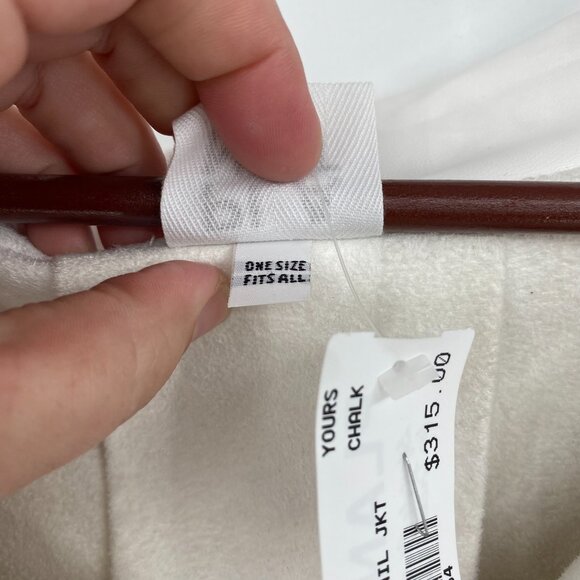 Planet Jacket Womens One Size Shirt Tail Chalk White Single Button Vegan Leather - Picture 6 of 16